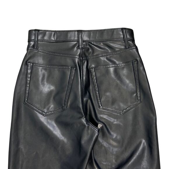 Abercrombie & Fitch 90s Straight Ultra High Rise Curve Love Pants Vegan Leather - Picture 7 of 13